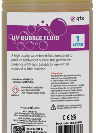 QTX UV Bubble Fluid, 1 litre QTX