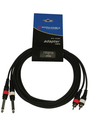 Accu Cable AC-2R-2J6M/3 2x RCA m to 2x 63 jack mon