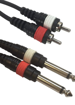 Accu Cable AC-2R-2J6M/3 2x RCA m to 2x 63 jack mon
