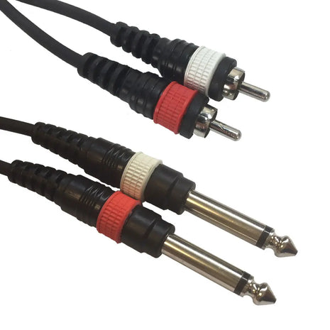 Accu Cable AC-2R-2J6M/3 2x RCA m to 2x 63 jack mon