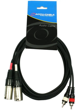 Accu Cable AC-2XM-2RM/3 2x XLR male to 2x RCA cinch
