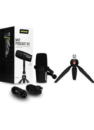 Shure MV7-K-BNDL MV7 Podcasting Microphone with Stand Shure