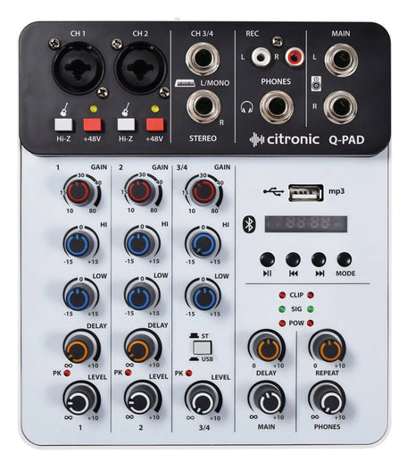 Citronic Q-PAD Compact Mixer + USB/BT/mp3 Citronic