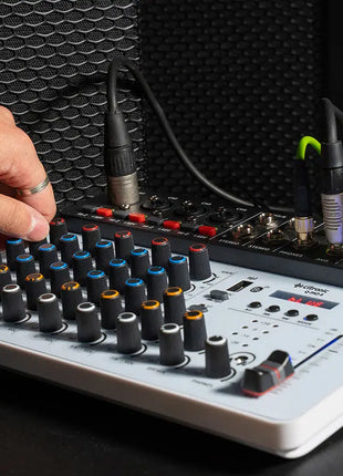 Citronic Q-PAD-8 | 8-Channel Compact Mixer with USB, Bluetooth &amp; Audio Interface Citronic