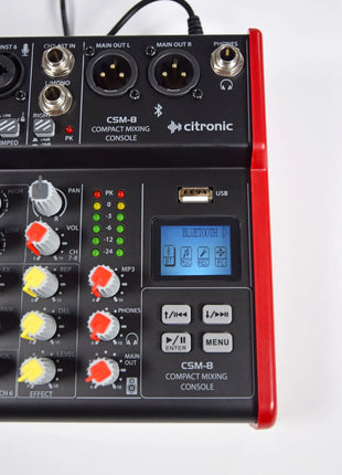Citronic CSM-8 Mixer with USB / Bluetooth Player Citronic