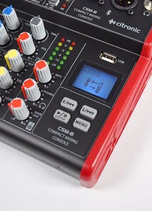 Citronic CSM-8 Mixer with USB / Bluetooth Player Citronic