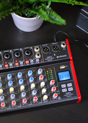 Citronic CSM-8 Mixer with USB / Bluetooth Player Citronic