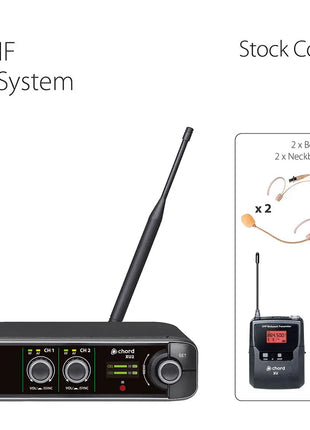 Chord XU2 Dual Bodypack UHF Microphone System Chord