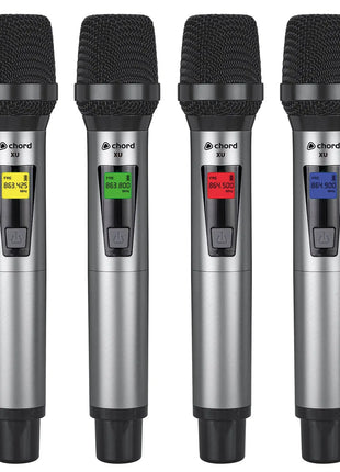 Chord XU4 Quad Handheld UHF Microphone System Chord