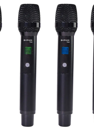 Citronic TU4 Quad PLL Mic Set 4 x Handheld Transmitters Citronic