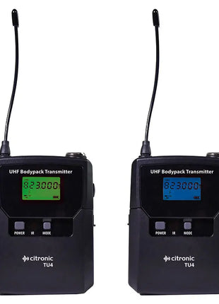 Citronic TU4 Quad PLL Mic Set 4 x Bodypack Transmitters Citronic