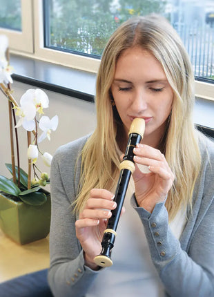 Chord Descant Baroque recorder - black & cream Chord