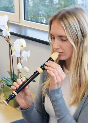 Chord Descant Baroque recorder - black & cream Chord