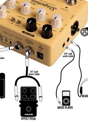 NU-X Stageman Floor Acoustic Preamp DI Pedal NU-X