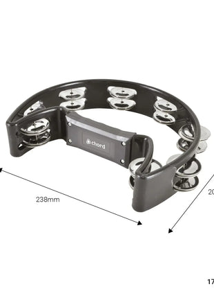 Chord Tambourine - Single D Black Chord