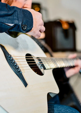 Chord Nomad Electro-Acoustic Guitar White Quilted Maple Chord