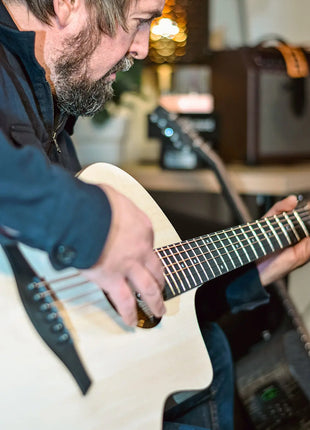 Chord Nomad Electro-Acoustic Guitar White Quilted Maple Chord