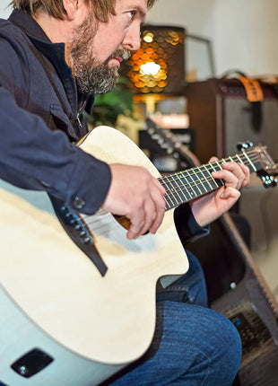 Chord Nomad Electro-Acoustic Guitar White Quilted Maple Chord