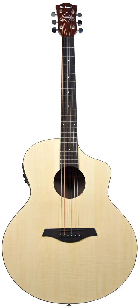 Chord Nomad Electro-Acoustic Guitar White Quilted Maple Chord