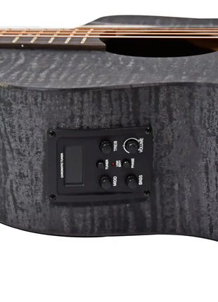 Chord Nomad Electro-Acoustic Guitar  Black Quilted Maple Chord