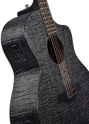 Chord Nomad Electro-Acoustic Guitar  Black Quilted Maple Chord