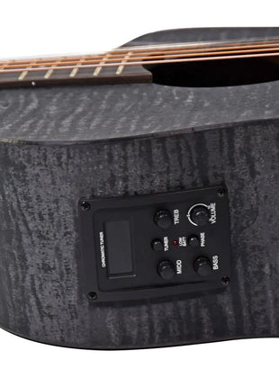 Chord Nomad Electro-Acoustic Guitar  Black Quilted Maple Chord