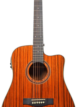 Chord Sundown Electro-Acoustic Western Guitar - Dark Zebrano Chord