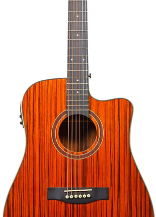 Chord Sundown Electro-Acoustic Western Guitar - Dark Zebrano Chord