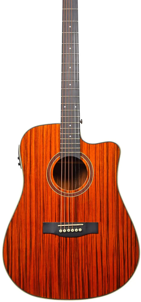 Chord Sundown Electro-Acoustic Western Guitar - Dark Zebrano Chord