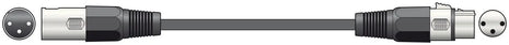 QTX DMX lighting lead, 3-pin XLR plug to 3-pin XLR socket - 1.5m QTX