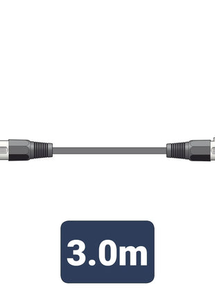 QTX DMX lighting lead, 3-pin XLR plug to 3-pin XLR socket - 3.0m QTX
