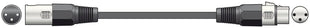 QTX DMX lighting lead, 3-pin XLR plug to 3-pin XLR socket - 6.0m QTX