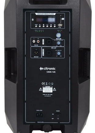 Citronic CASA-12A Active Cab 12" 280W RMS + USB/SD/BT Citronic