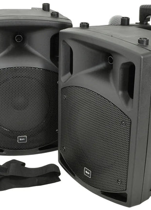 QTX PAV8 portable PA set + 2 UHF mics, CD/DVD, USB/SD & Bluetooth QTX