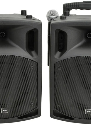 QTX PAV8 portable PA set + 2 UHF mics, CD/DVD, USB/SD & Bluetooth QTX