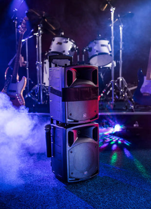 QTX PAV8 portable PA set + 2 UHF mics, CD/DVD, USB/SD & Bluetooth QTX