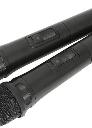 QTX Busker-15 PA + 2 x VHF mics + USB/SD/FM/BT QTX