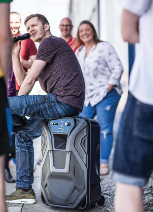 Busker PA with VHF Mics  Media Player Busker-15 PA + 2 x VHF mics + U QTX