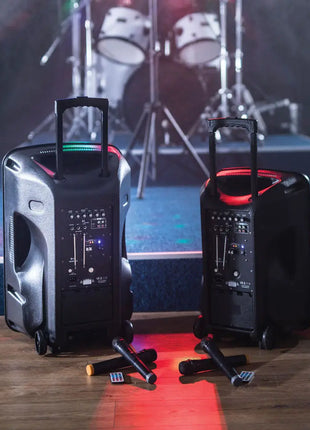 QTX Busker-15 PA + 2 x VHF mics + USB/SD/FM/BT QTX