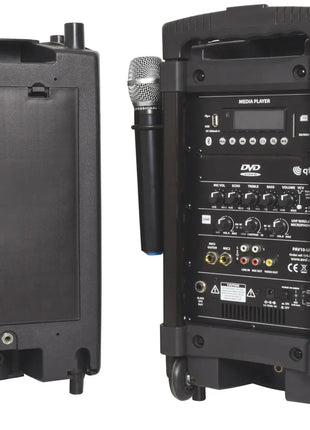 QTX PAV10 portable PA set + 2 UHF mics, CD/DVD, USB/SD & Bluetooth QTX