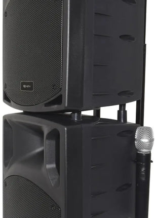 QTX PAV10 portable PA set + 2 UHF mics, CD/DVD, USB/SD & Bluetooth QTX