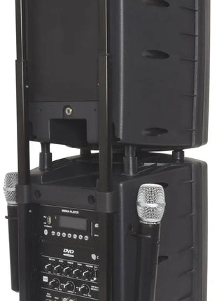 QTX PAV10 portable PA set + 2 UHF mics, CD/DVD, USB/SD & Bluetooth QTX