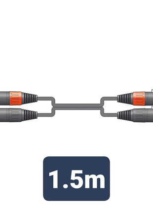Citronic Classic Audio Lead 2 XLR Female - 2 XLR Male 1.5m Citronic