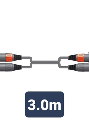 Citronic Classic Audio Lead 2 XLR Female - 2 XLR Male 3.0m Citronic