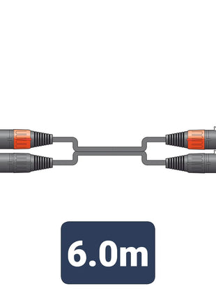 Citronic Classic Audio Lead 2 XLR Female - 2 XLR Male 6.0m Citronic