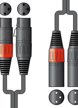Citronic Classic Audio Lead 2 XLR Female - 2 XLR Male 6.0m Citronic