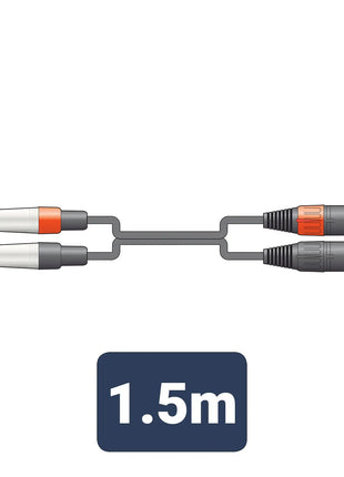 Citronic Classic Audio Lead 2 Mono Jack - 2 XLR Male 1.5m Citronic