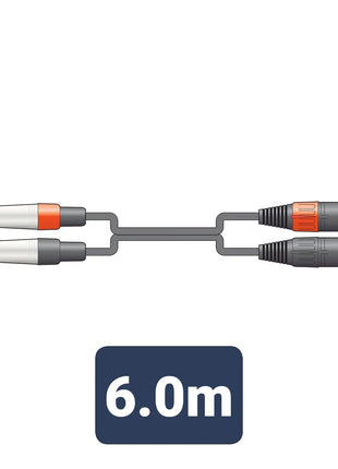 Citronic Classic Audio Lead 2 Mono Jack - 2 XLR Male 6.0m Citronic