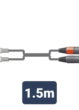 Citronic Classic Audio Lead 2 RCA Plugs - 2 XLR Male 1.5m Citronic