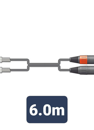 Citronic Classic Audio Lead 2 RCA Plugs - 2 XLR Male 6.0m Citronic
